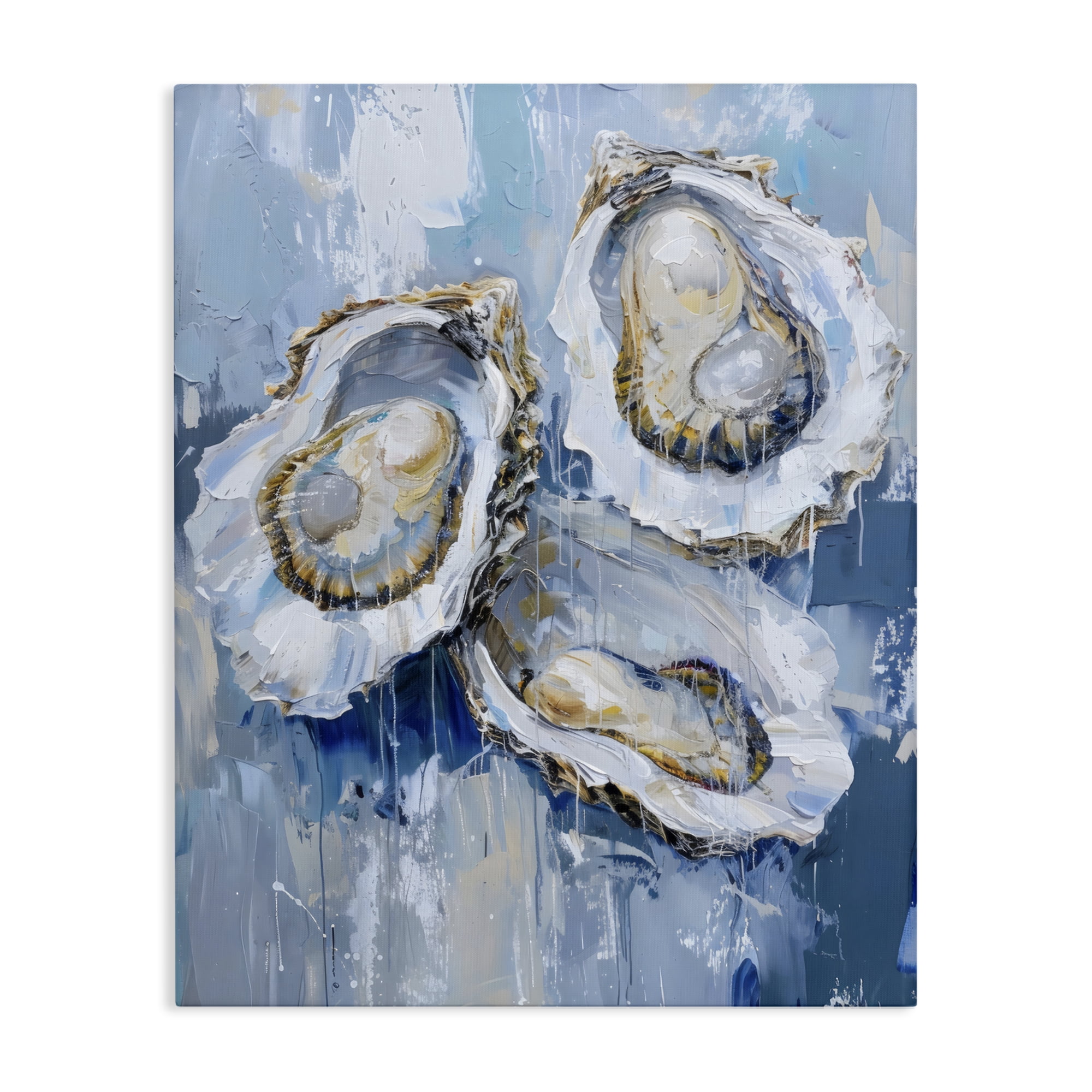 Stupell Industries Vibrant Blue Oysters Canvas Wall Art, design by Creative Studio