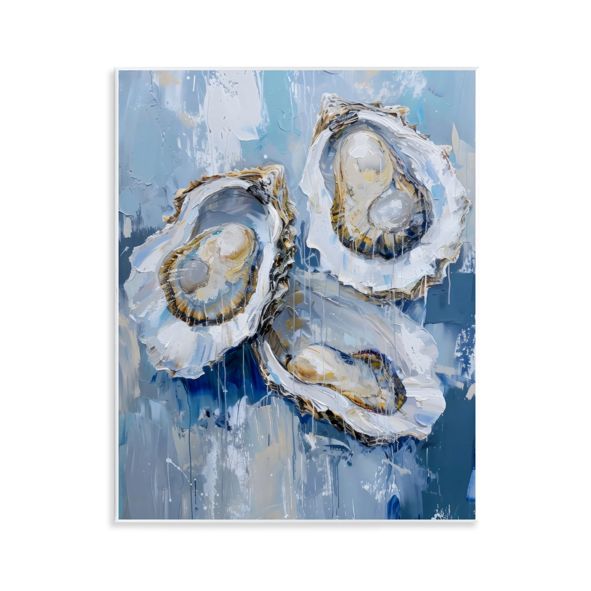 Stupell Industries Vibrant Blue Oysters Wall Plaque Art, design by Creative Studio