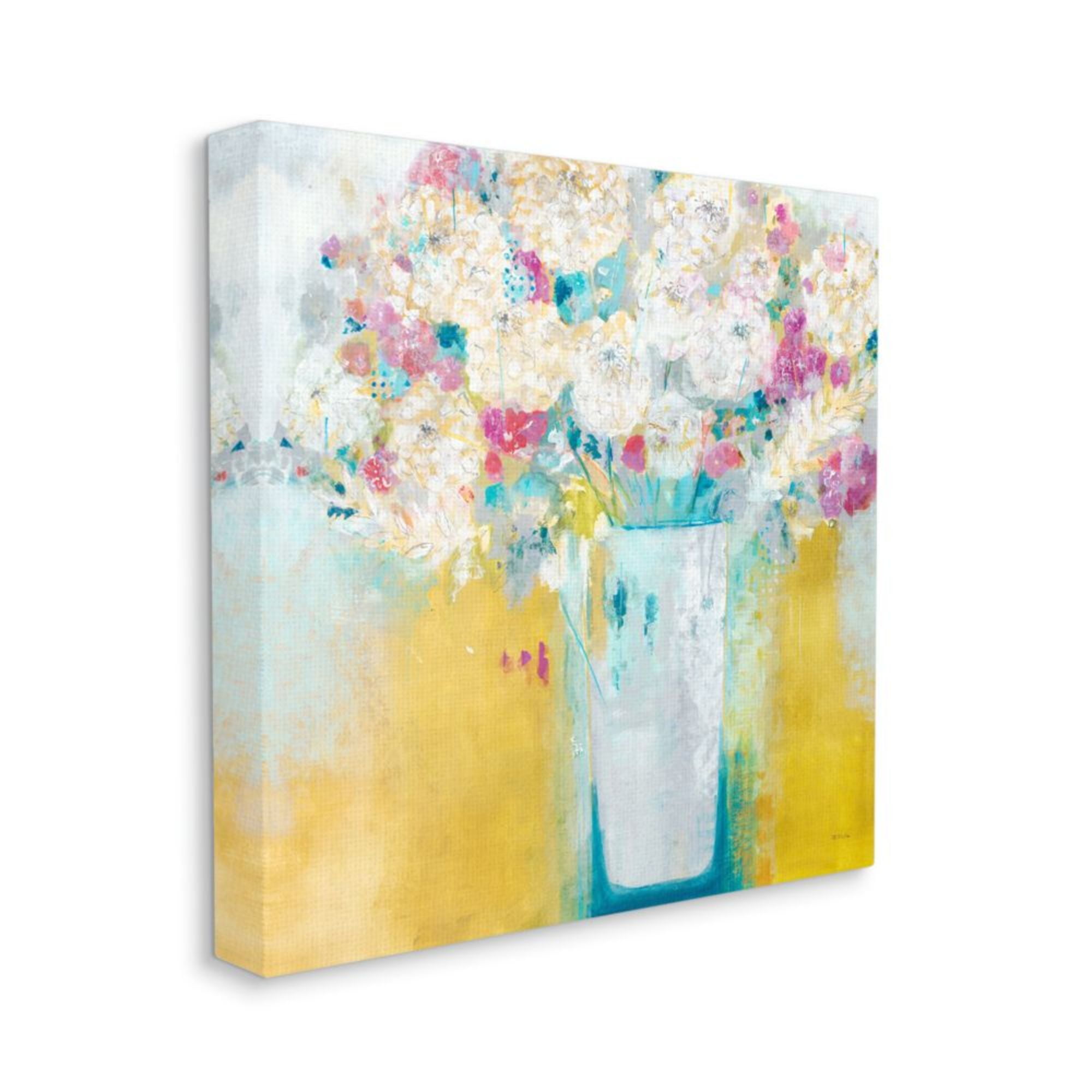 Stupell Industries Vibrant Carnations Yellow Pink White Abstract Florals Design by Third and Wall, 24" x 24"