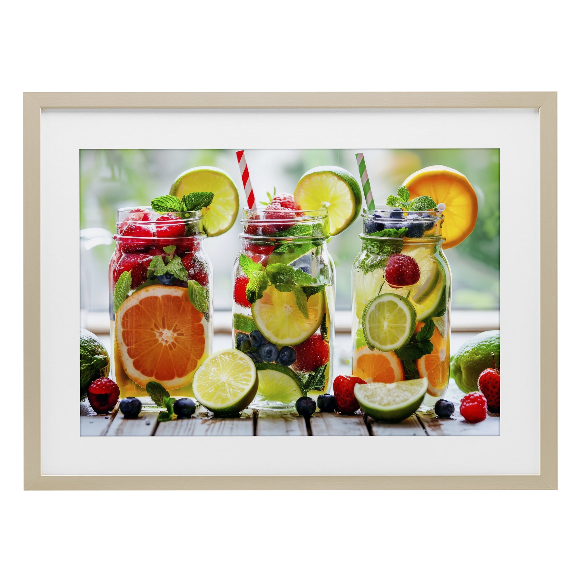 Stupell Industries Vibrant Citrus & Berry Infusion Birch Framed Print Under Glass, design by Lazar Studio