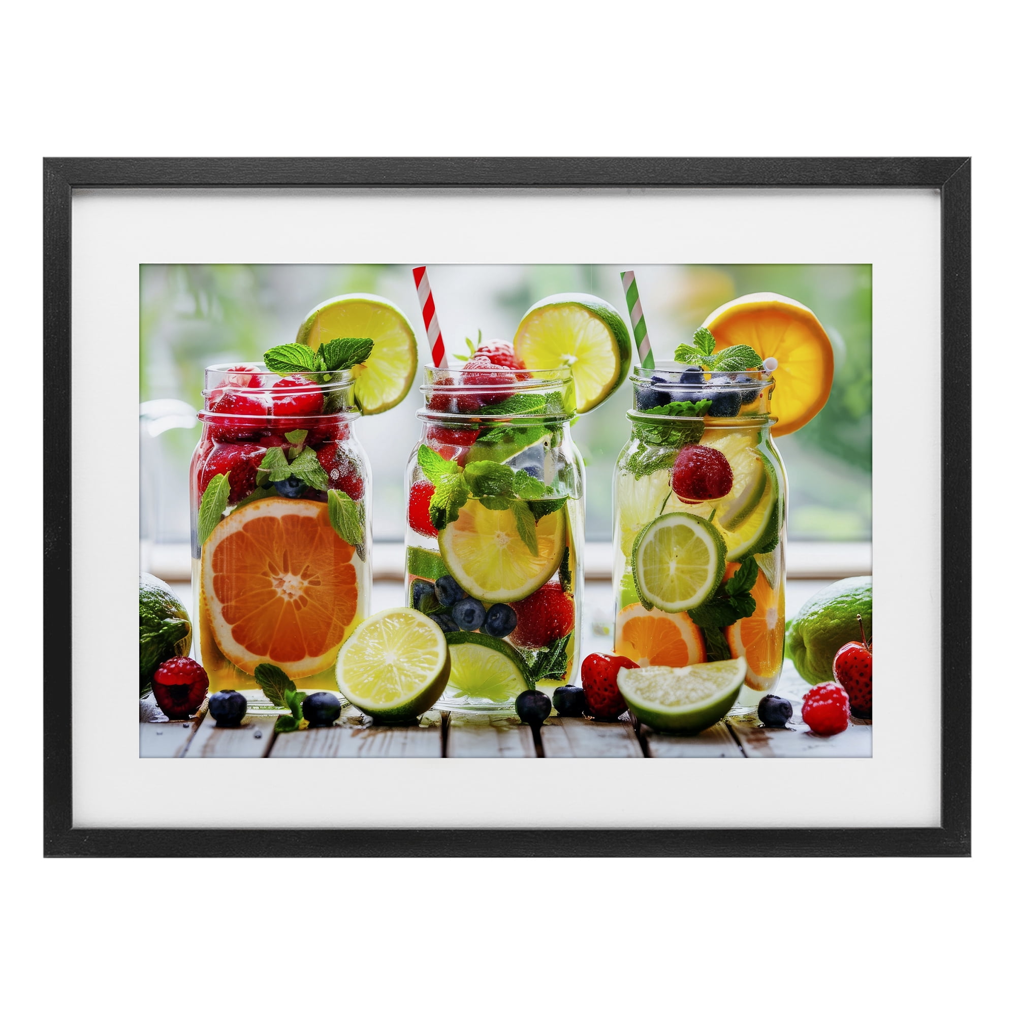 Stupell Industries Vibrant Citrus & Berry Infusion Black Framed Print Under Glass, design by Lazar Studio