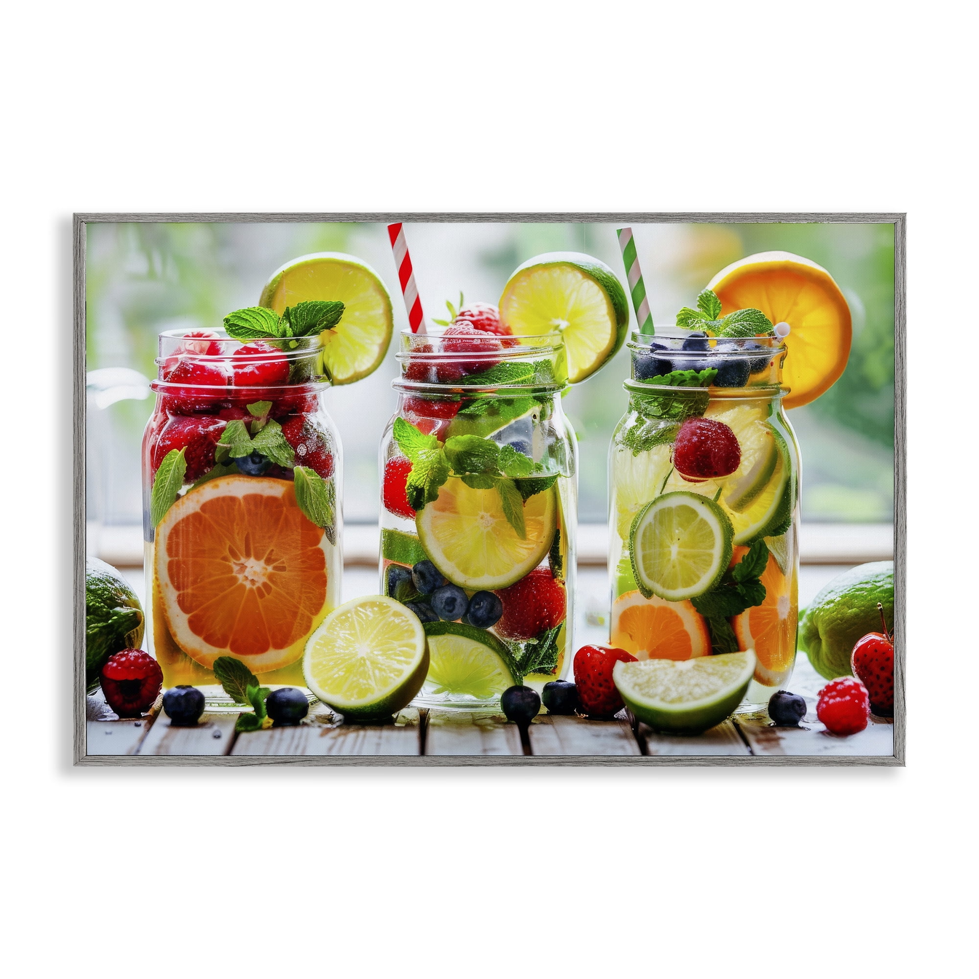 Stupell Industries Vibrant Citrus & Berry Infusion Gray Framed Giclee Art, design by Lazar Studio