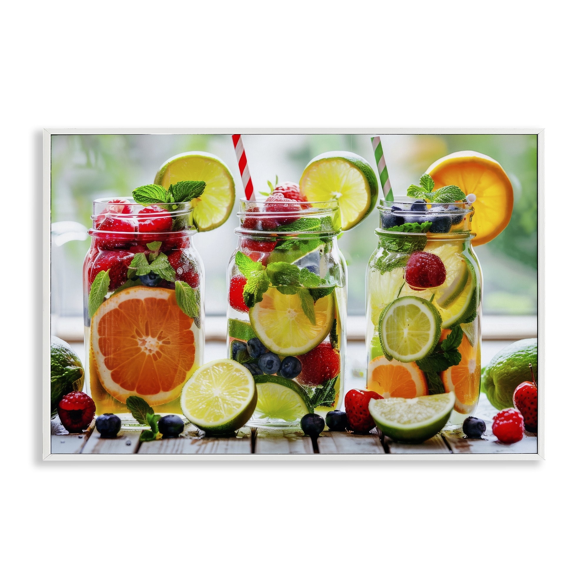 Stupell Industries Vibrant Citrus & Berry Infusion White Framed Giclee Art, design by Lazar Studio