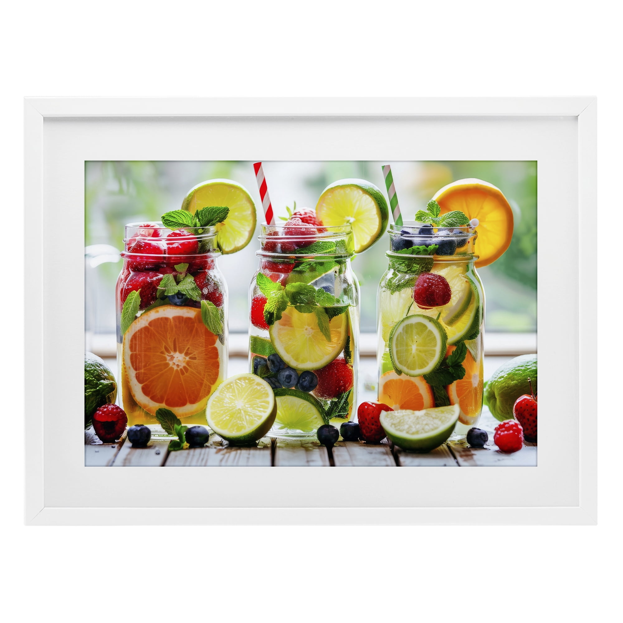 Stupell Industries Vibrant Citrus & Berry Infusion White Framed Print Under Glass, design by Lazar Studio