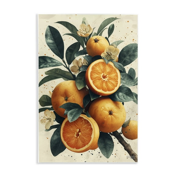 Stupell Industries Vibrant Citrus Branch Food & Beverage Painting Unframed Art Print Wall Art, 10 x 15