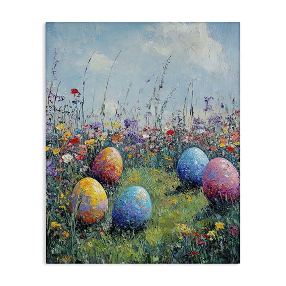 Vibrant Egg Hunt Scene Canvas Art, 24 x 30, Made In USA