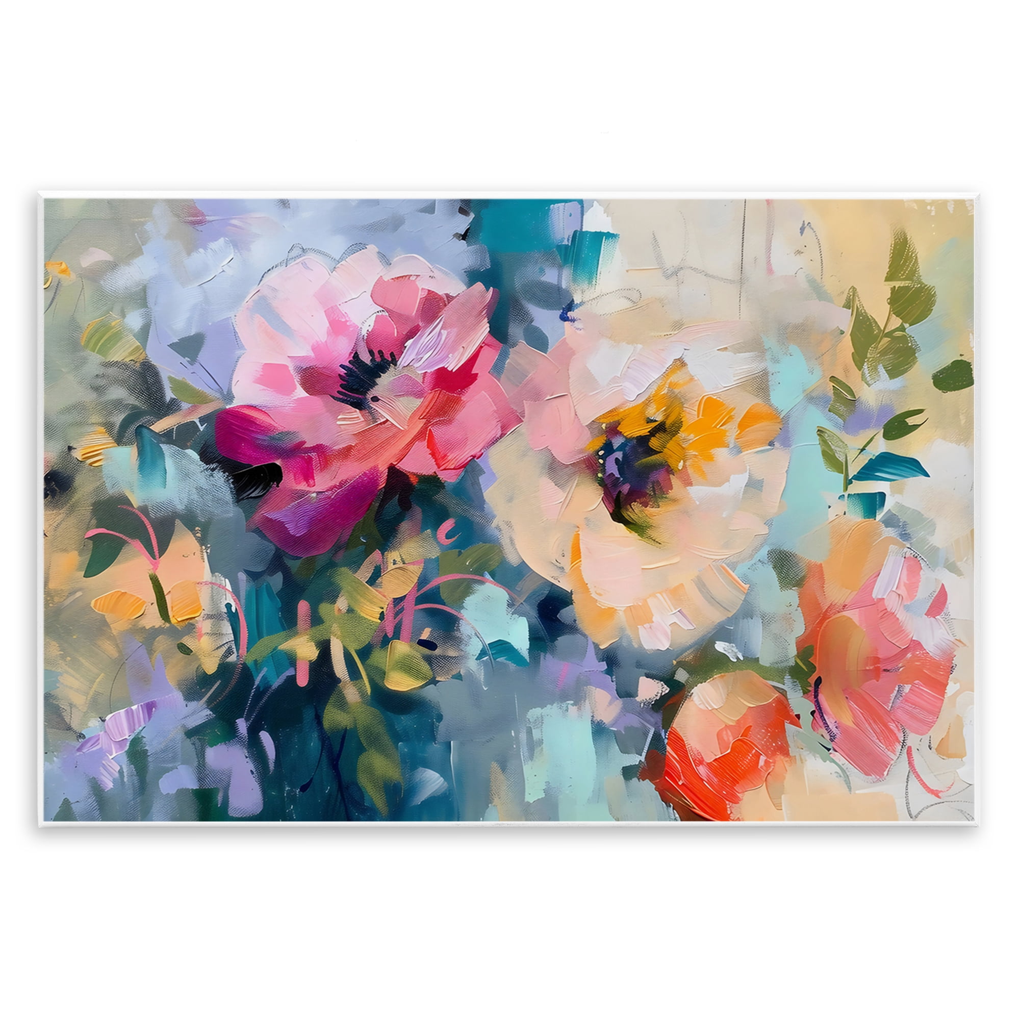 Stupell Industries Vibrant Florals Brushed Abstract Wall Plaque Art, design by Creative Studio
