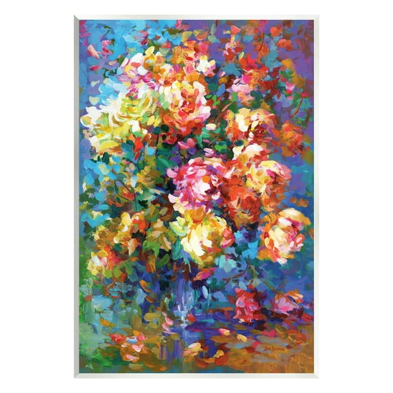 Stupell Industries Vibrant Flowers in a Vase Botanical & Floral Painting Unframed Art Print Wall Art, 10 x 15