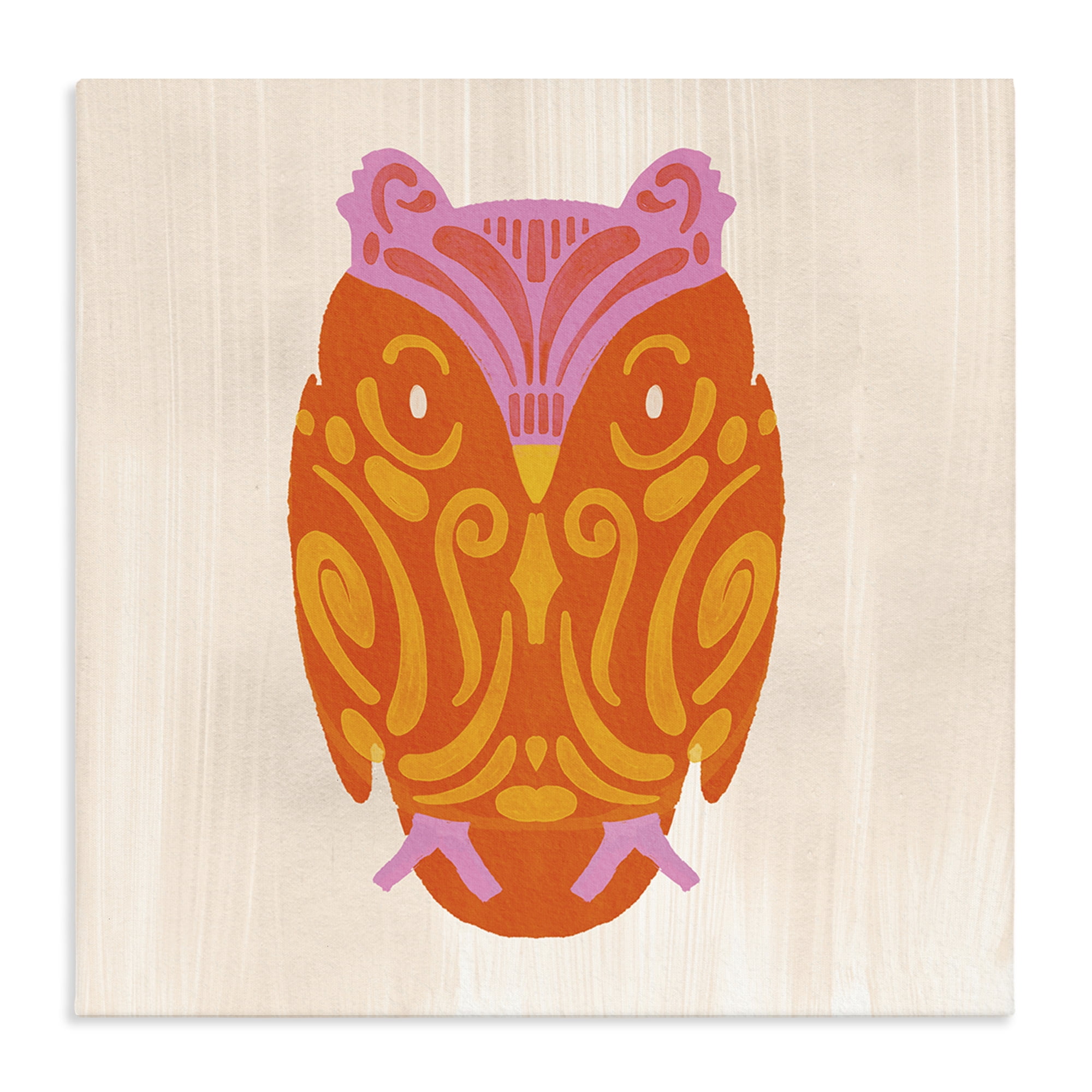 Stupell Industries Vibrant Folk Owl Motif Canvas Wall Art, design by The Paper Curator