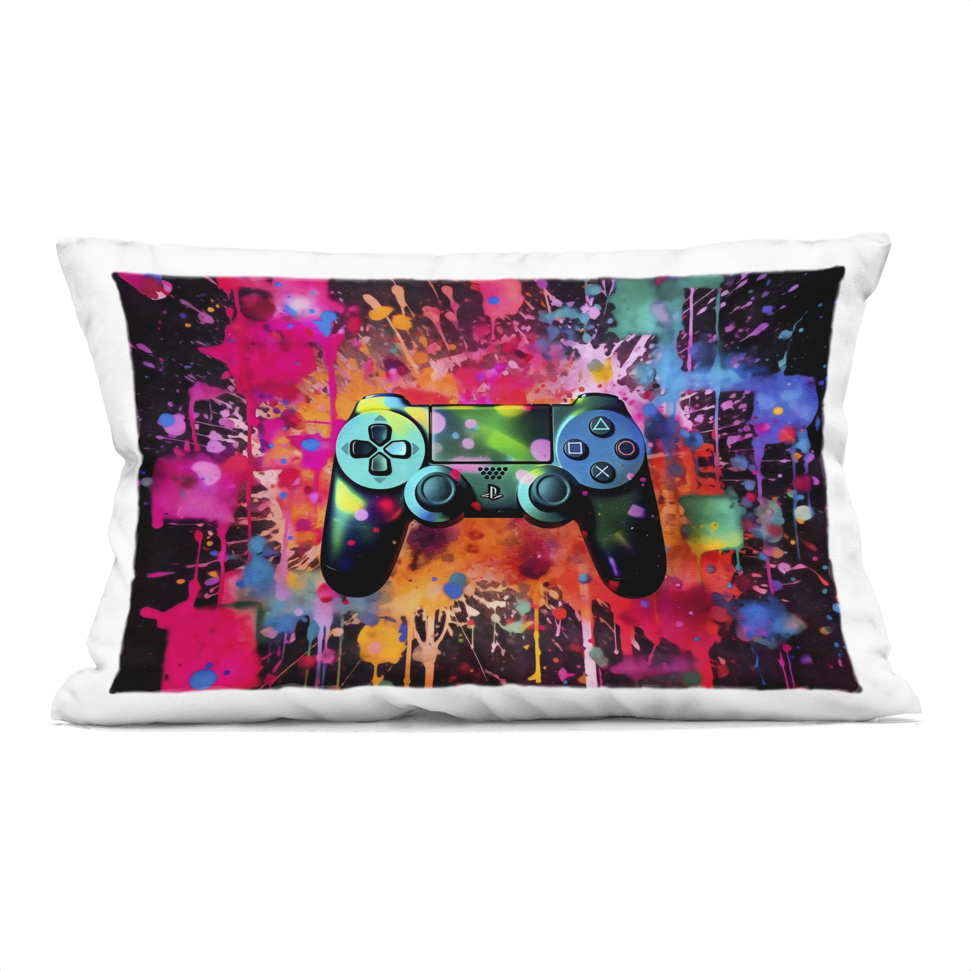 Stupell Industries Vibrant Gamepad Burst Decorative Printed Throw Pillow, design by Creative Studio, 14 x 7 x 20