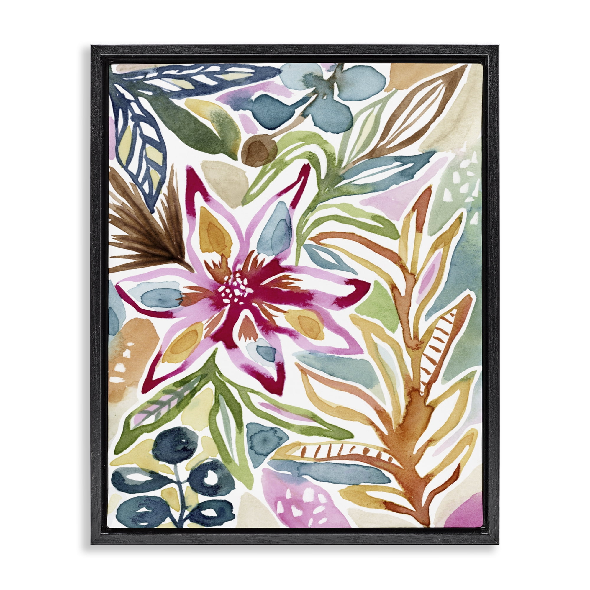 Stupell Industries Vibrant Garden Impressions Black Framed Floater Canvas Wall Art, design by Lisa Nohren