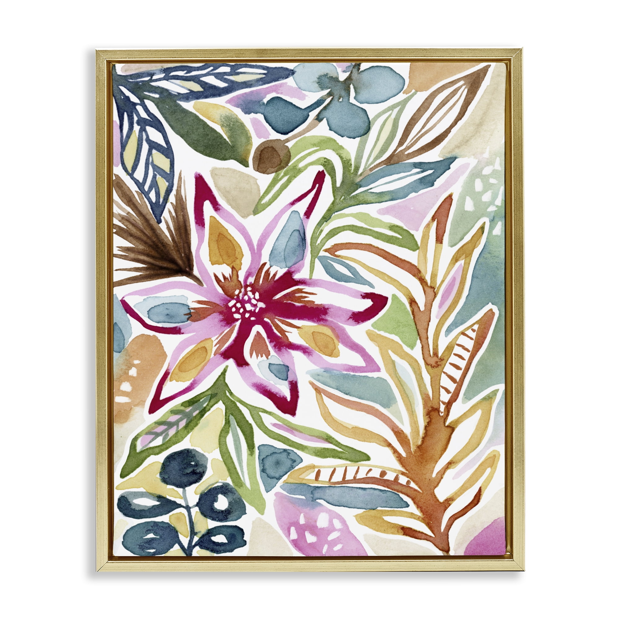 Stupell Industries Vibrant Garden Impressions Gold Framed Floater Canvas Wall Art, design by Lisa Nohren
