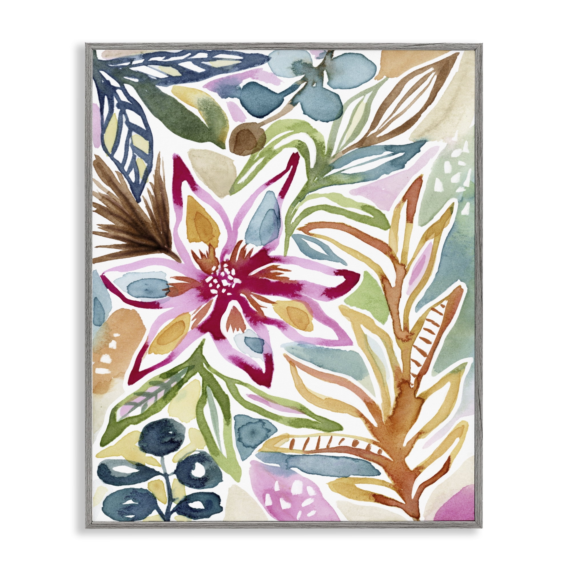 Stupell Industries Vibrant Garden Impressions Gray Framed Giclee Art, design by Lisa Nohren