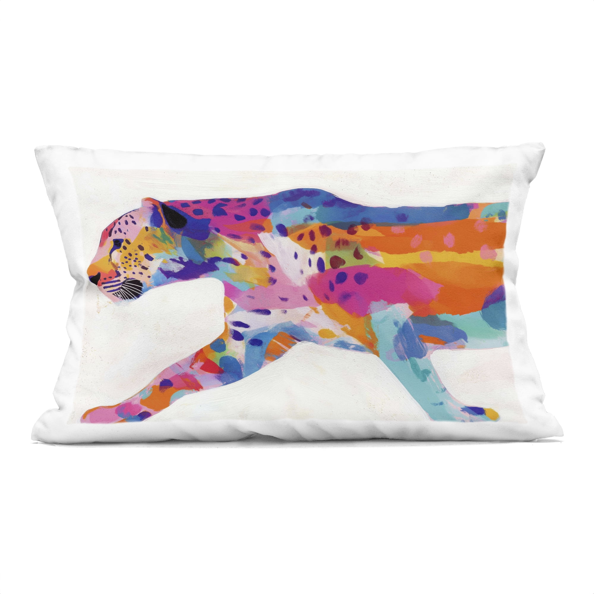 Stupell Industries Vibrant Hued Cheetah In Motion Decorative Printed Throw Pillow, design by Chromatic Storm Studio, 14 x 7 x 20