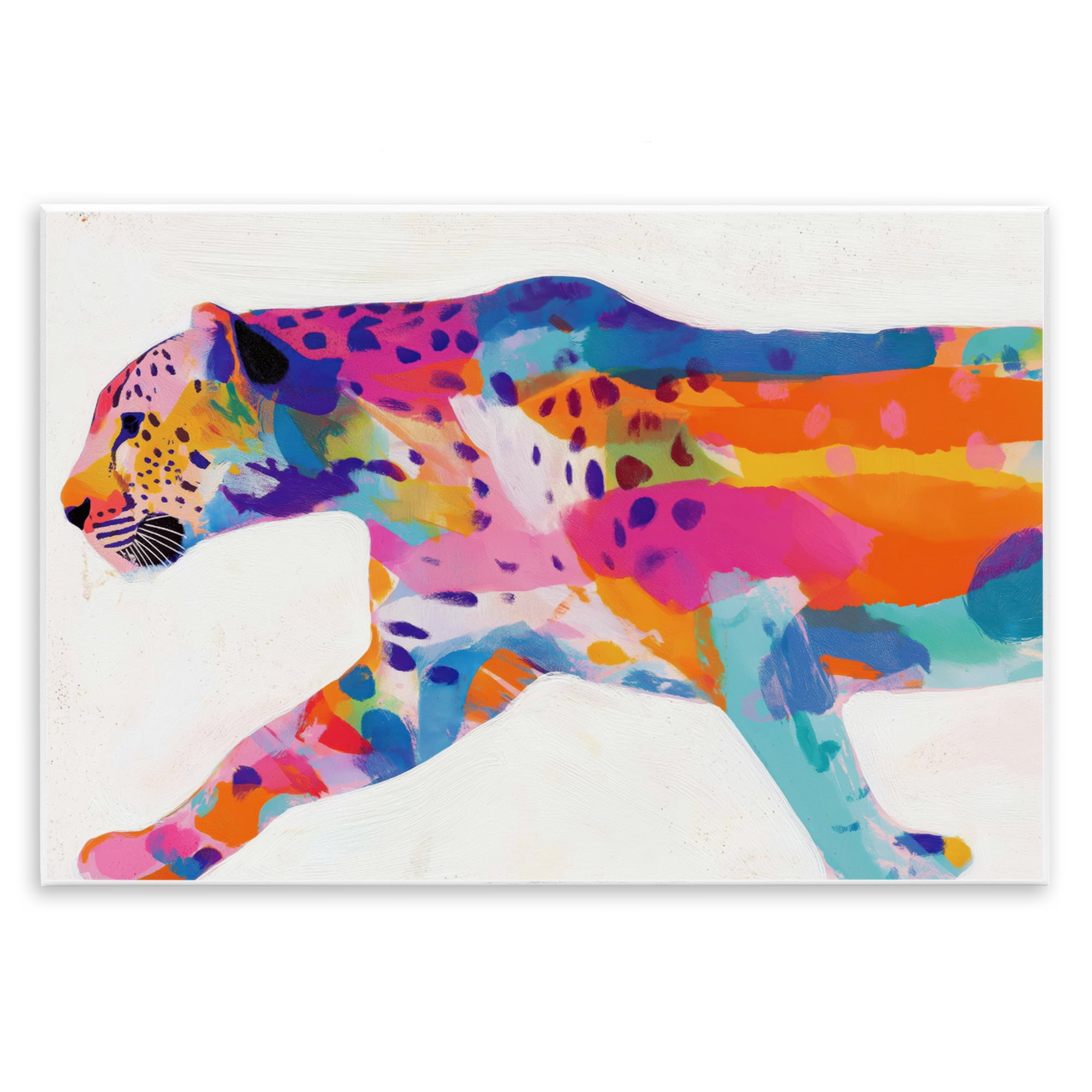 Stupell Industries Vibrant Hued Cheetah In Motion Wall Plaque Art, design by Chromatic Storm Studio