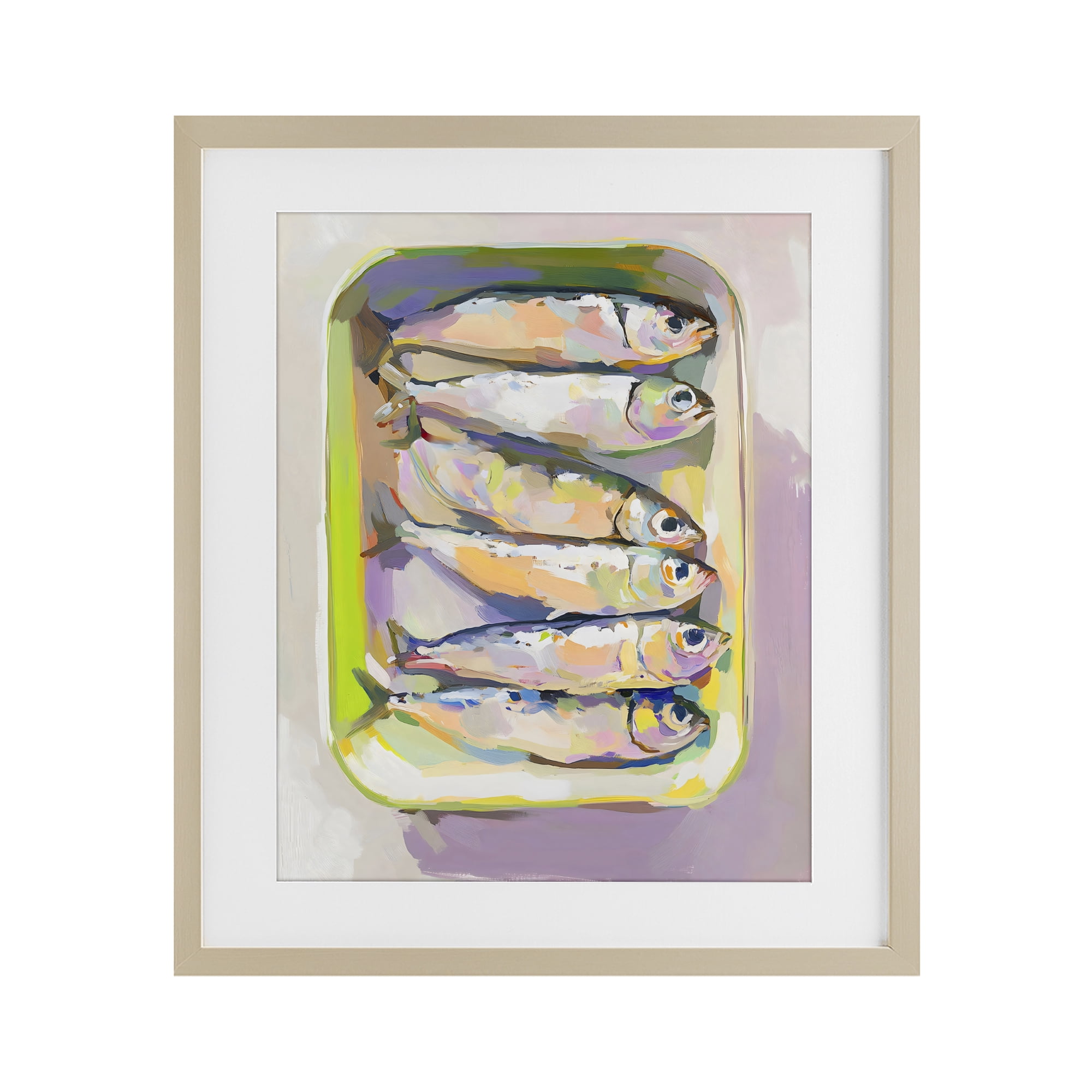 Stupell Industries Vibrant Hued Sardines Birch Framed Print Under Glass, design by The Prints Vibe