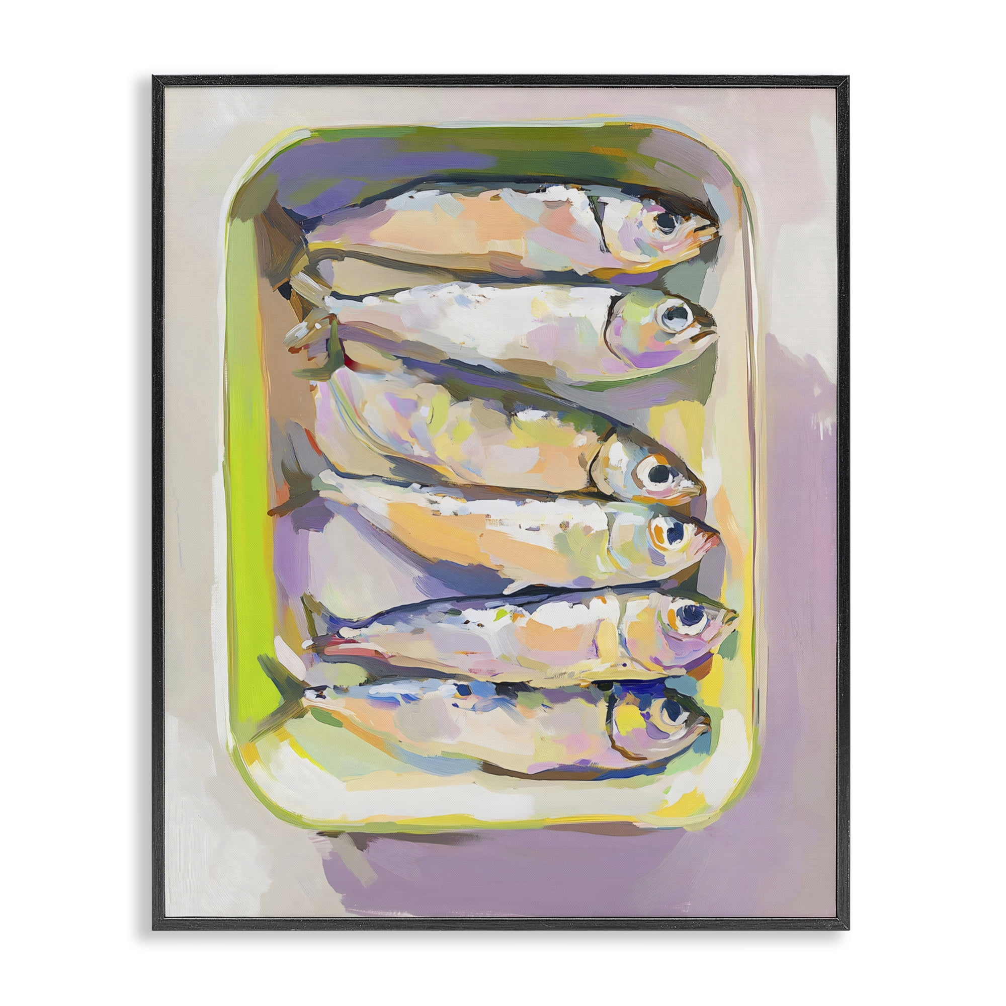 Stupell Industries Vibrant Hued Sardines Black Framed Giclee Art, design by The Prints Vibe
