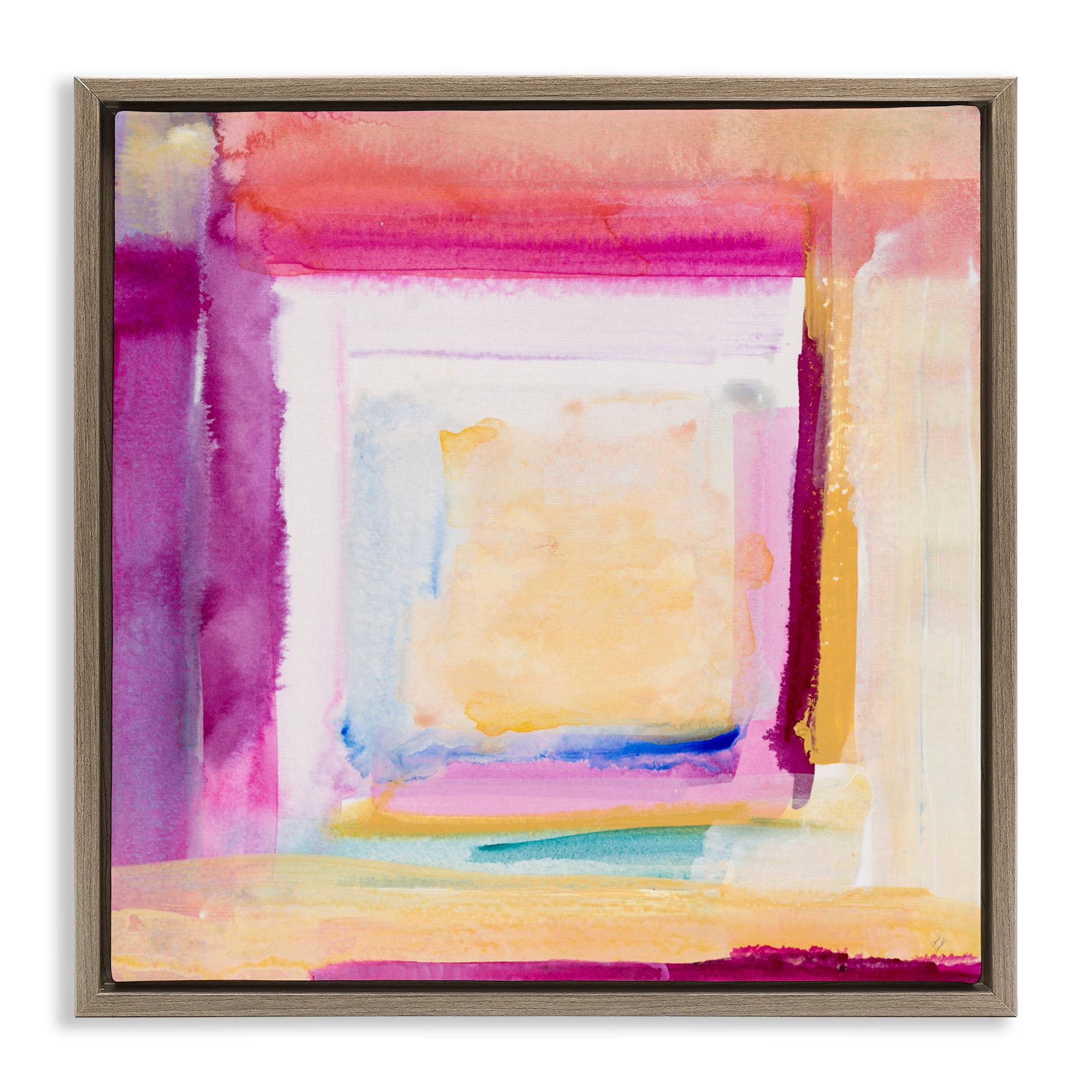 Stupell Industries Vibrant Layers New Day Brown Framed Floater Canvas Wall Art, design by Lanie Loreth