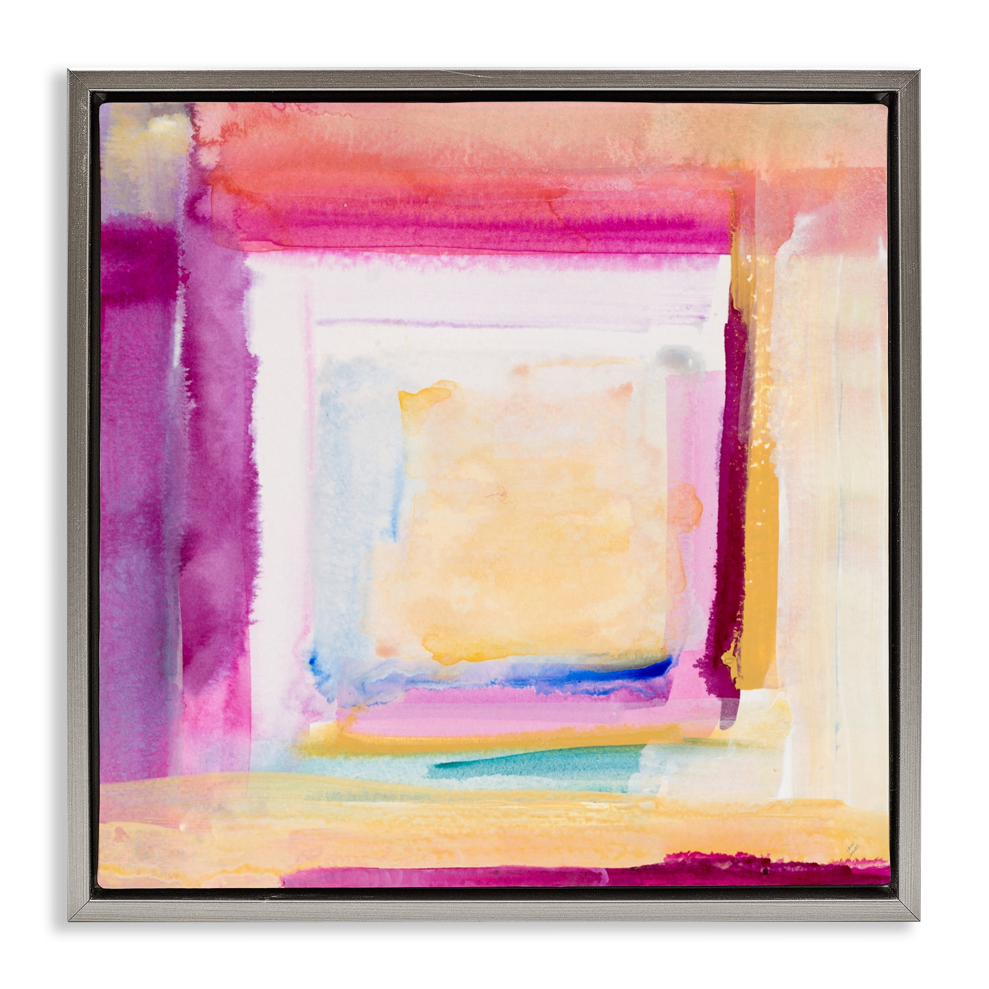 Stupell Industries Vibrant Layers New Day Gray Framed Floater Canvas Wall Art, design by Lanie Loreth