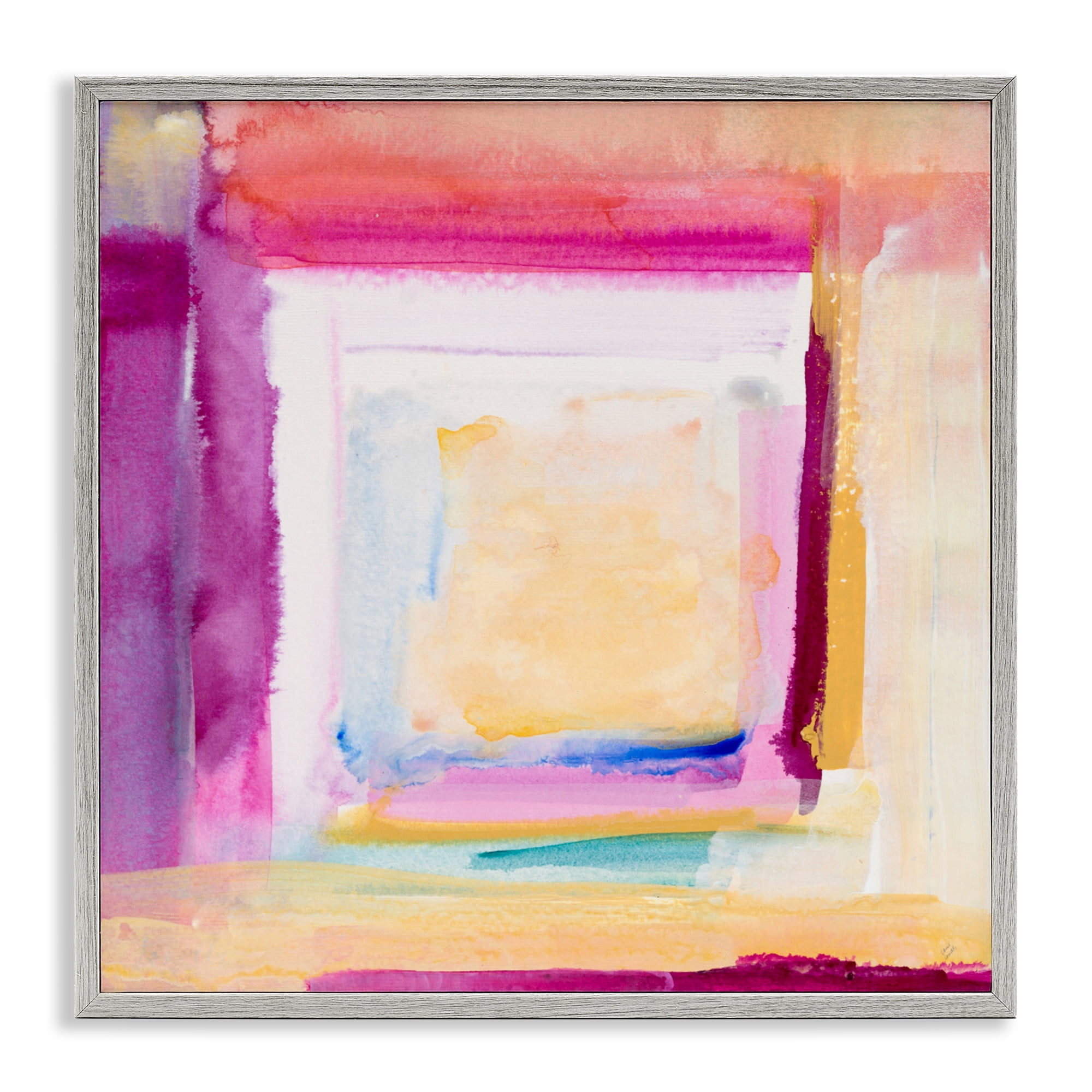 Stupell Industries Vibrant Layers New Day Gray Framed Giclee Art, design by Lanie Loreth