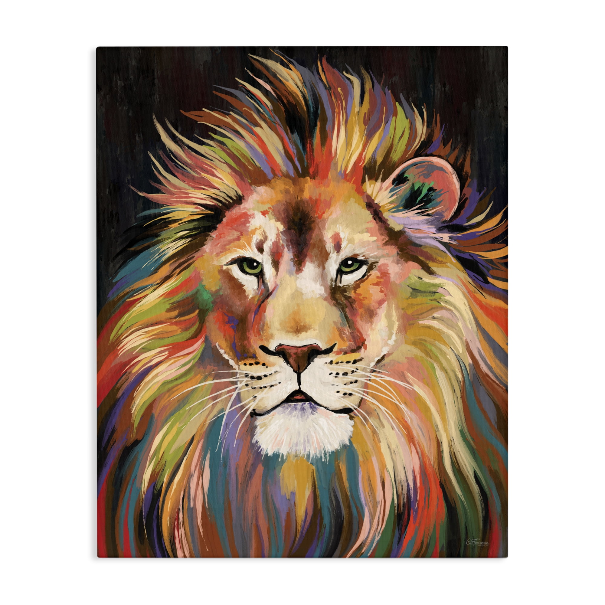 Stupell Industries Vibrant Majestic Rainbow Lion Canvas Wall Art, design by Cat Thurman Designs
