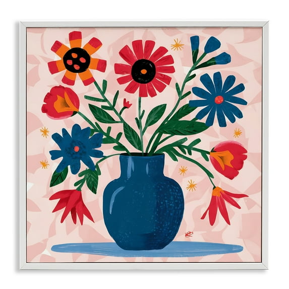 Stupell Industries Vibrant Mixed Flowers Plants & Flowers Painting White Framed Art Print Wall Art, 12 x 12