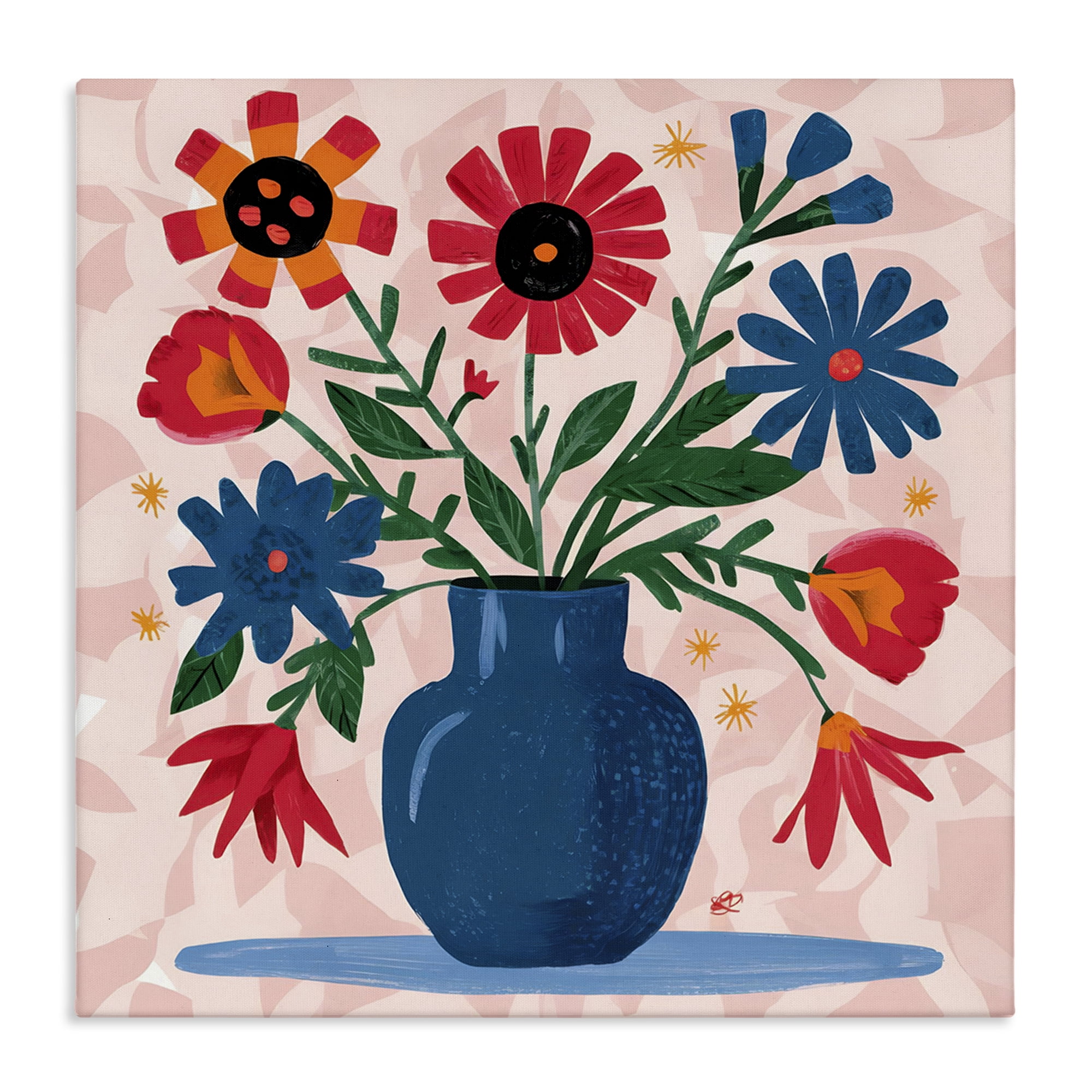 Stupell Industries Vibrant Mixed Flowers Plants & Flowers Painting Wrapped Canvas Art Print Wall Art, 17 x 17