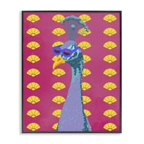 Stupell Industries Vibrant Mod Peacock Animals Painting Black Framed Art Print Wall Art, 11 x 14