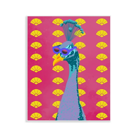 Stupell Industries Vibrant Mod Peacock Animals Painting Unframed Art Print Wall Art, 11 x 14