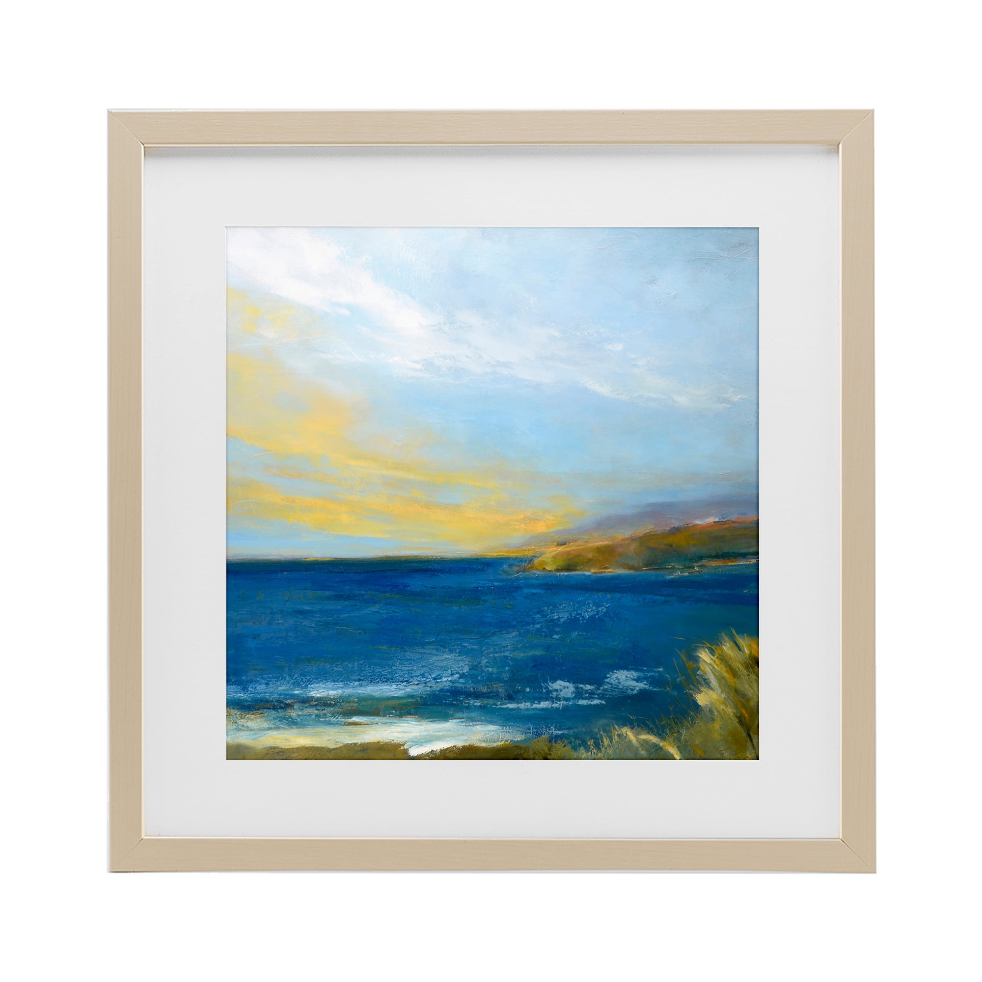 Stupell Industries Vibrant Ocean Light at Dusk Birch Framed Print Under Glass, design by Patrick Dennis