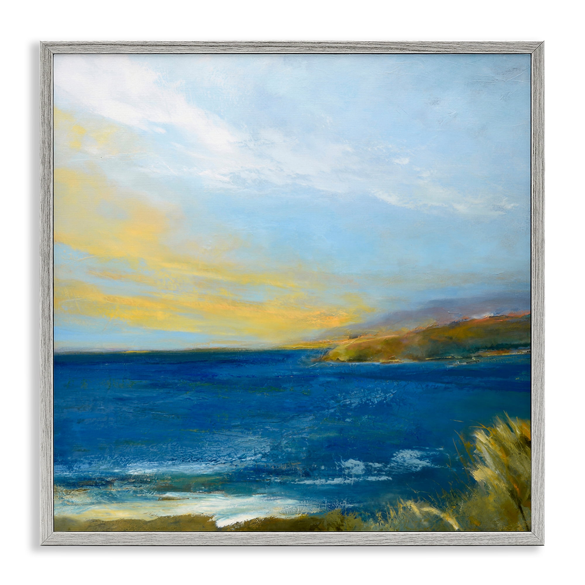 Stupell Industries Vibrant Ocean Light at Dusk Gray Framed Giclee Art, design by Patrick Dennis