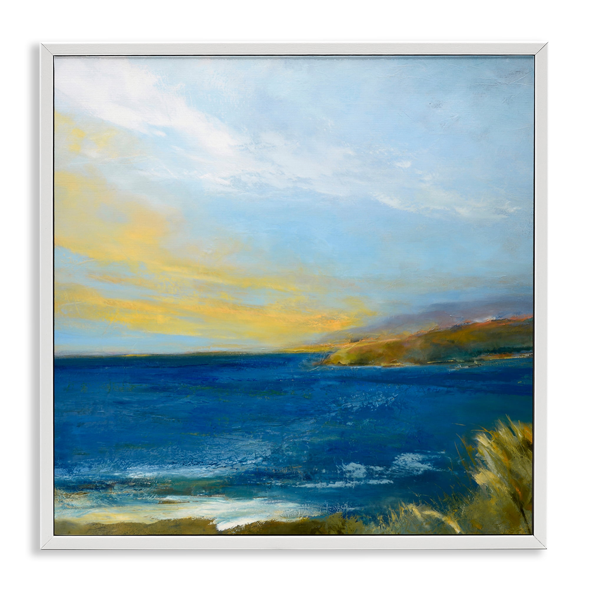 Stupell Industries Vibrant Ocean Light at Dusk White Framed Giclee Art, design by Patrick Dennis