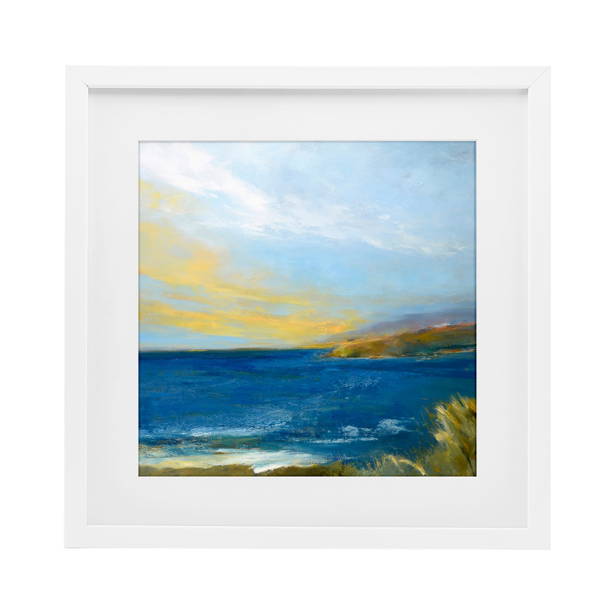 Stupell Industries Vibrant Ocean Light at Dusk White Framed Print Under Glass, design by Patrick Dennis