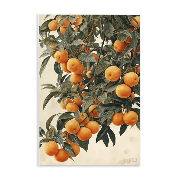 Stupell Industries Vibrant Orange Tree Blooms Food & Beverage Painting Unframed Art Print Wall Art, 10 x 15