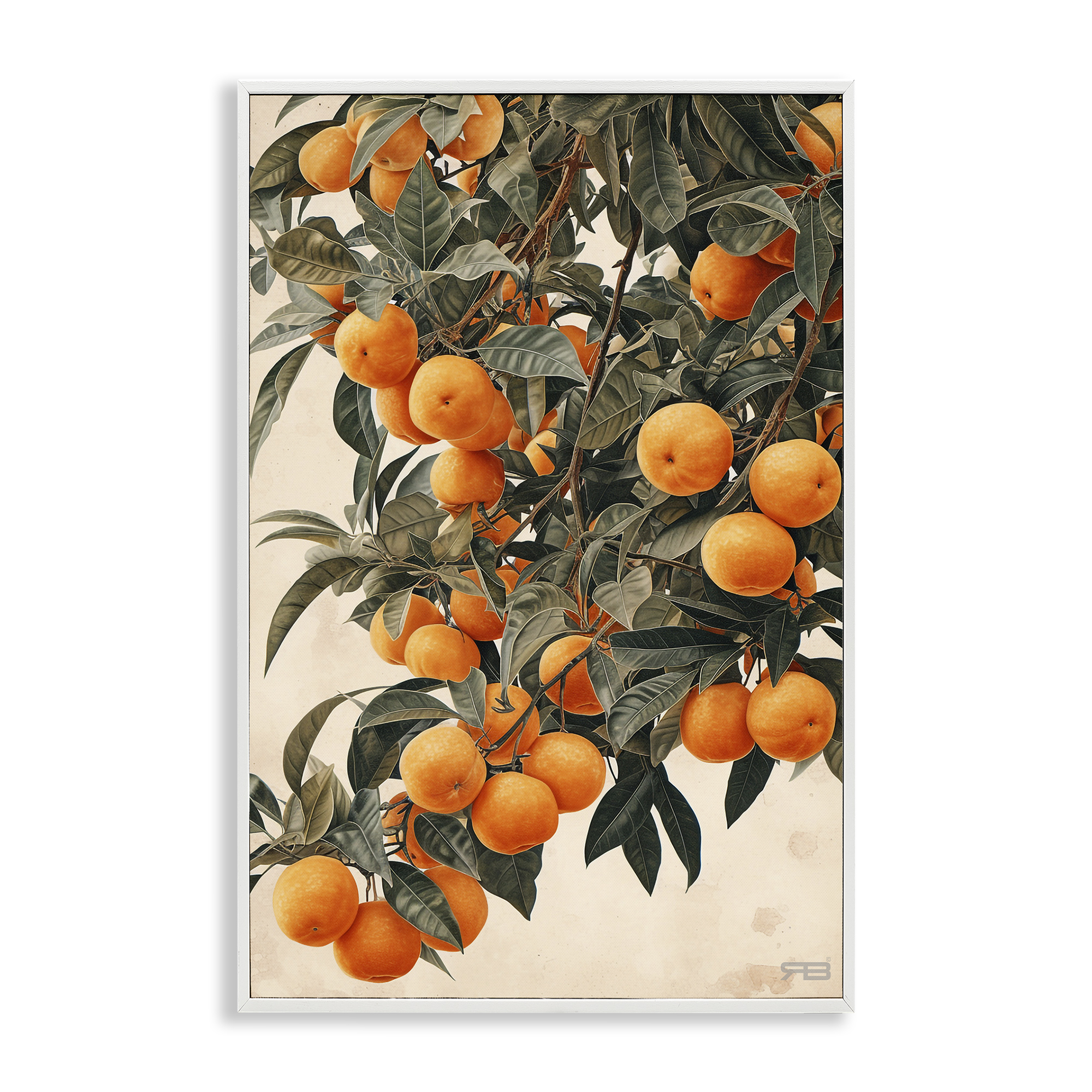 Stupell Industries Vibrant Orange Tree Blooms Food & Beverage Painting White Framed Art Print Wall Art, 16 x 24