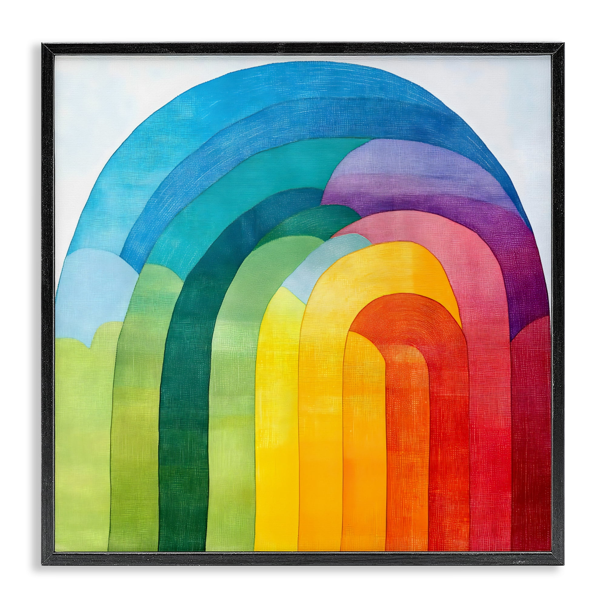 Stupell Industries Vibrant Rainbow Arch Abstraction Black Framed Giclee Art, design by Creative Studio