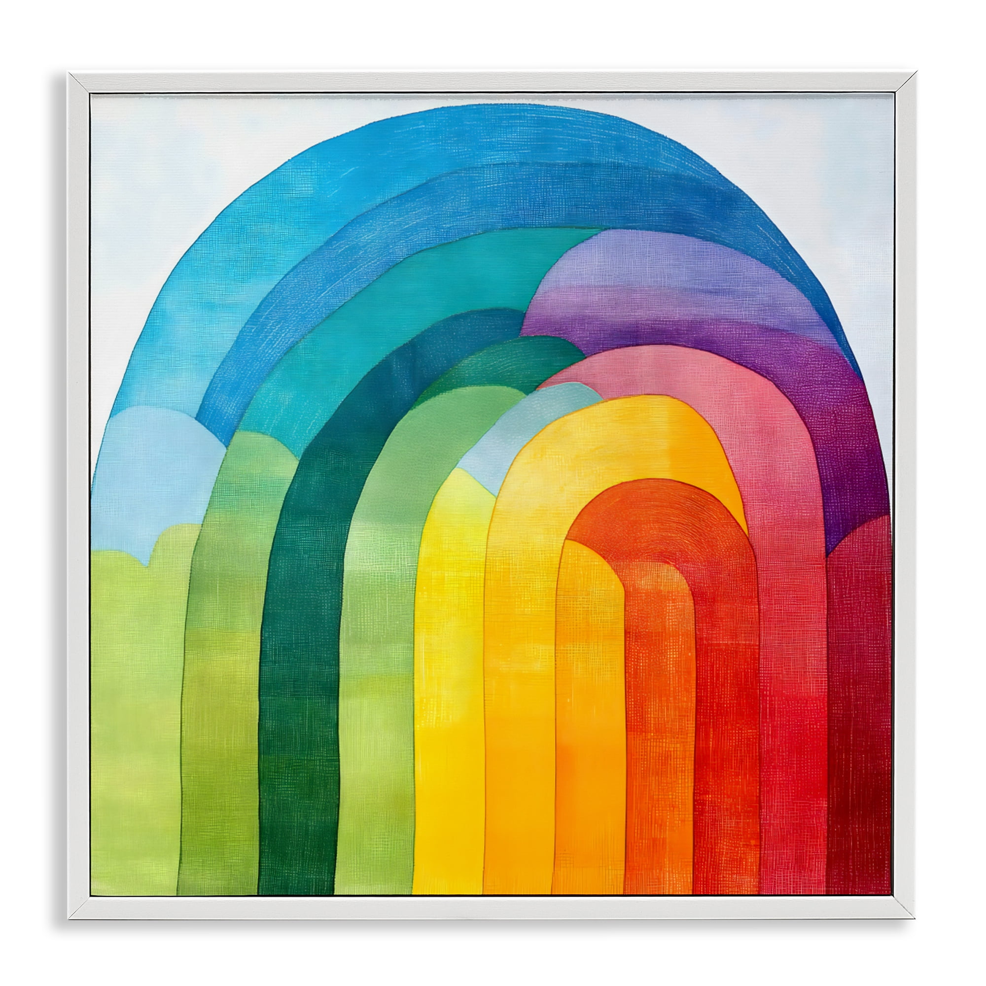 Stupell Industries Vibrant Rainbow Arch Abstraction White Framed Giclee Art, design by Creative Studio