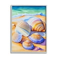 thumbnail image 1 of Stupell Industries Vibrant Seashells on Shore Nature Painting Gray Framed Art Print Wall Art, 11 x 14, 1 of 9