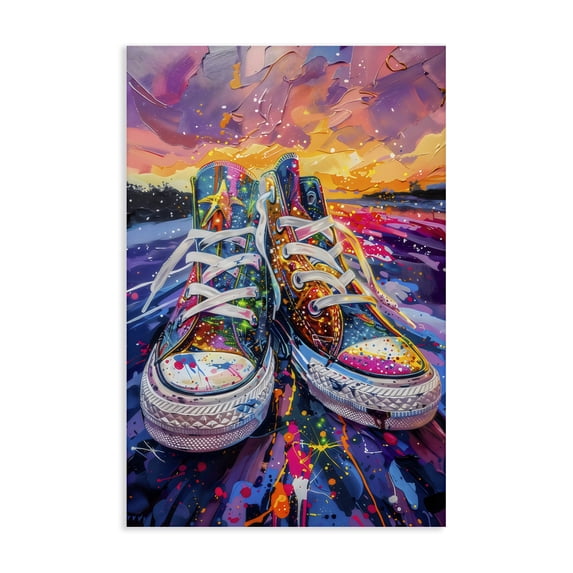 Stupell Industries Contemporary Vibrant Sneakers at Sunset Canvas Art, 16 x 24, by Creative Studio
