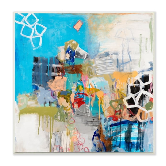 Stupell Industries Vibrant Square Collage Abstraction Energetic Design Wall Plaque by Jeffrey Tover