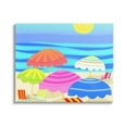 thumbnail image 1 of Stupell Industries Vibrant Sun Umbrellas Summer Beach Shore Scene Graphic Art Gallery Wrapped Canvas Print Wall Art, Design by Maret Hensick, 1 of 7