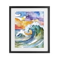 thumbnail image 1 of Stupell Industries Tropical Vibrant Sunrise Surf Black Framed Print Under Glass, 13 x 16, by Shelly Craig, 1 of 8