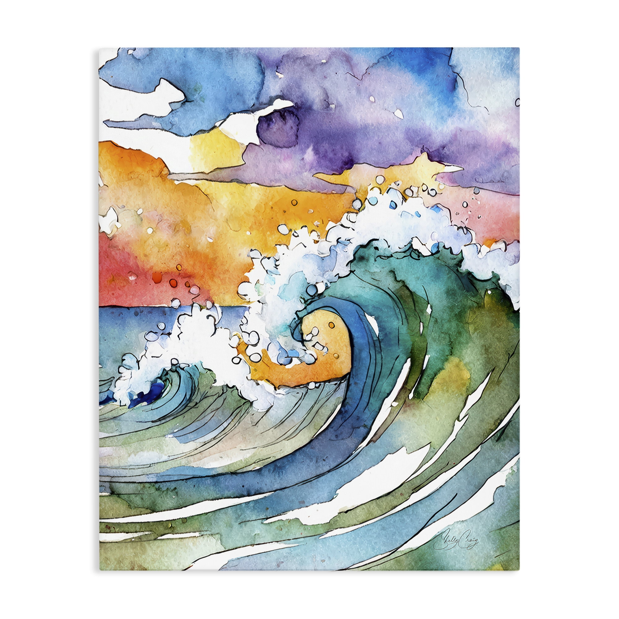 Stupell Industries Vibrant Sunrise Surf Canvas Wall Art, design by Shelly Craig