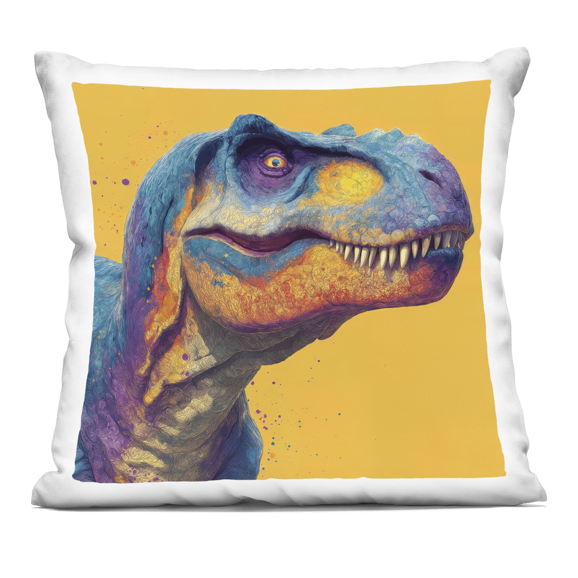 Stupell Industries Vibrant T-Rex Portrait Decorative Printed Throw Pillow, design by Wumples, 18 x 7 x 18
