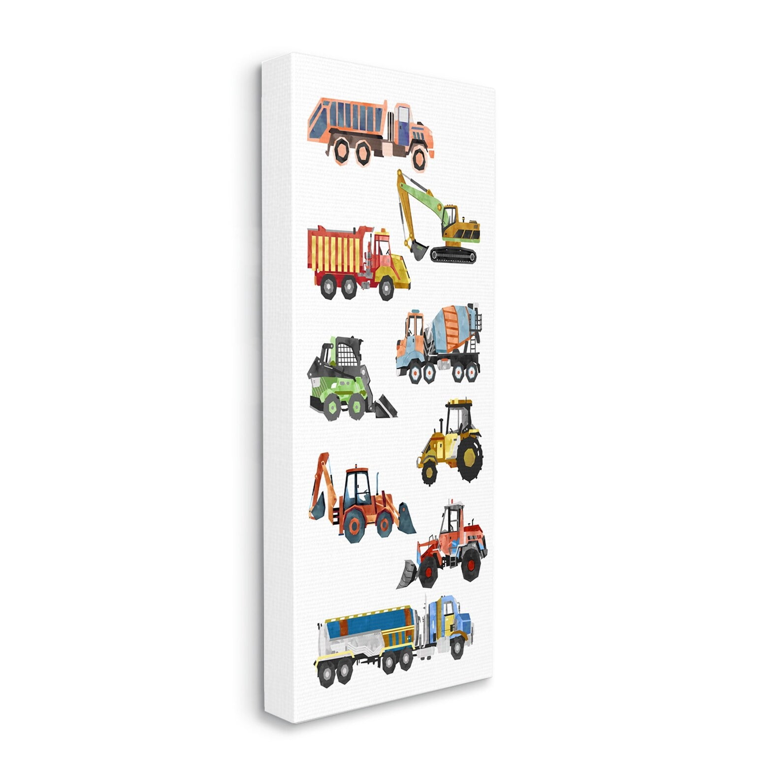 Stupell Industries Vibrant Trucks of Construction Playful Children's Chart Canvas Wall Art, 20 x 48, Design by Ziwei Li