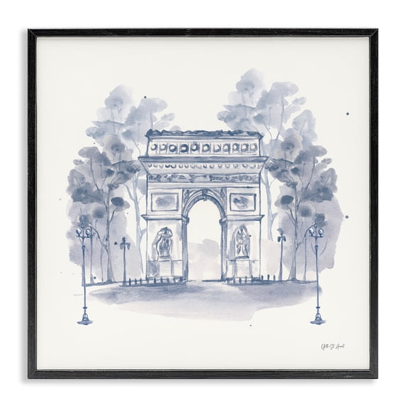 Stupell Industries Victorian Arc de Triomphe Sketch Black Framed Giclee Art, 12 x 12, by Yvette St. Amant