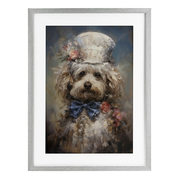 Stupell Industries Victorian Era Labradoodle Gray Framed Print Under Glass design by Wumples, 20 x 14