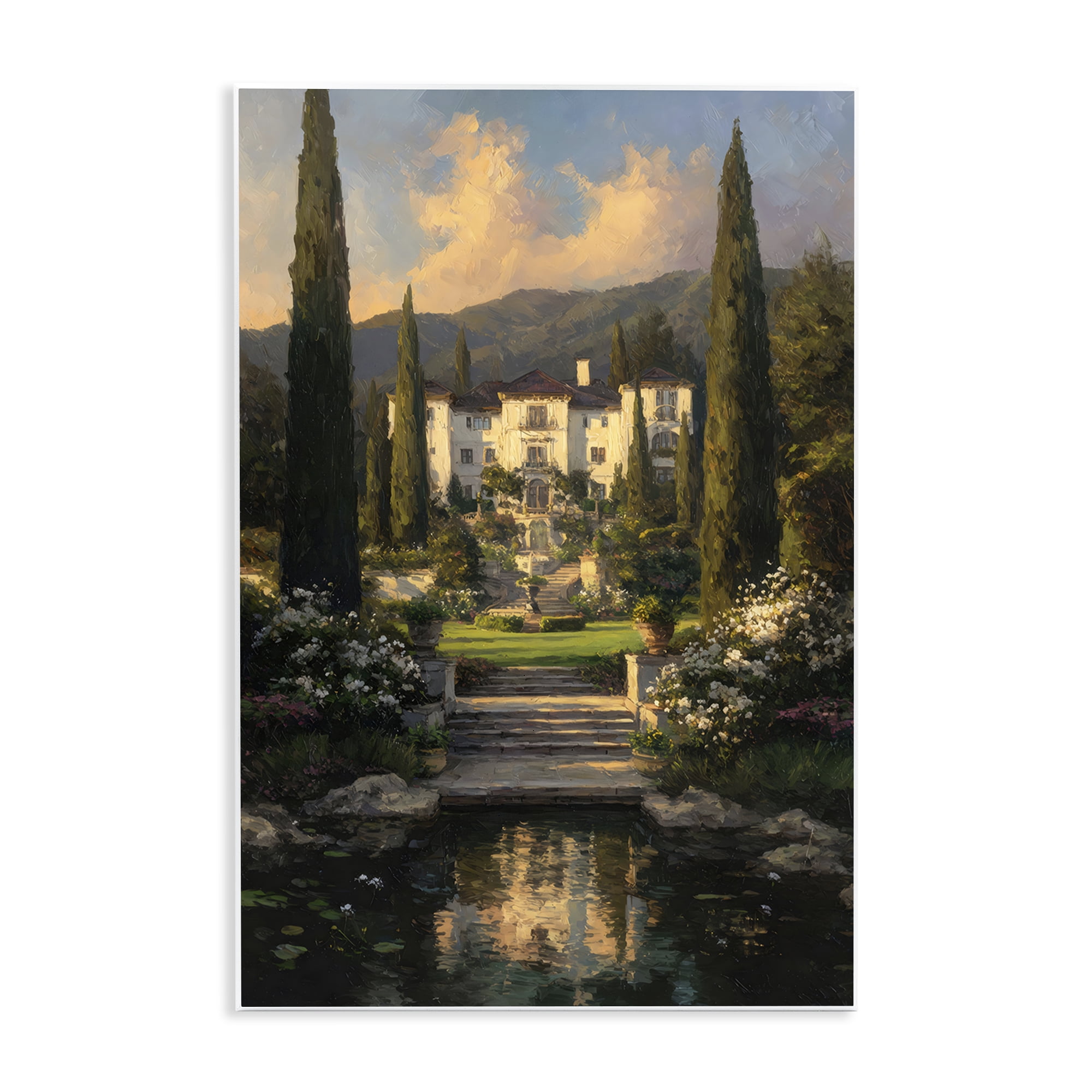 Stupell Industries Victorian Mansion at Sunset Wall Plaque Art, design by Petal Prints Design