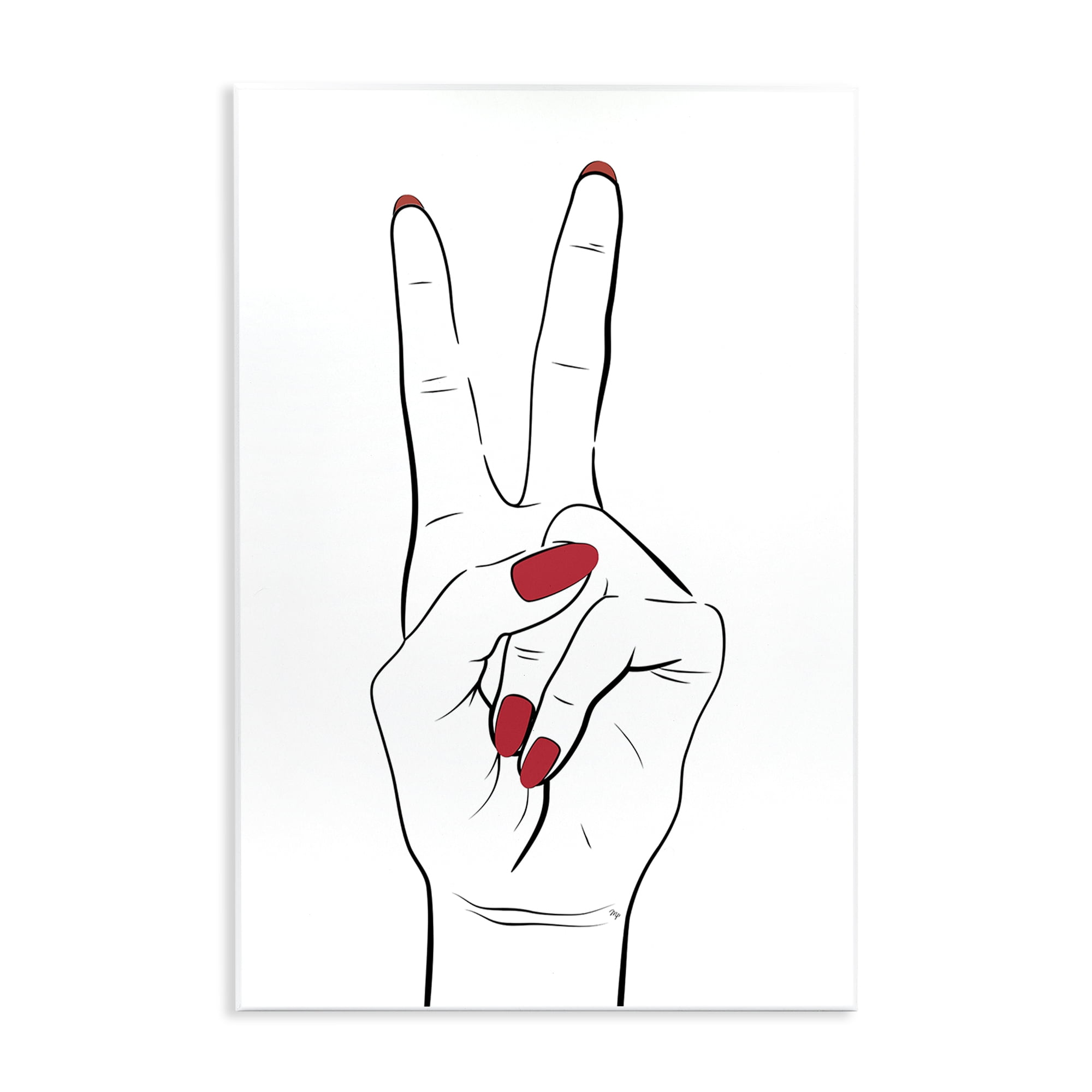 Stupell Industries Victory Peace Sign Hand Fashion Painting Unframed Art Print Wall Art, 10 x 15