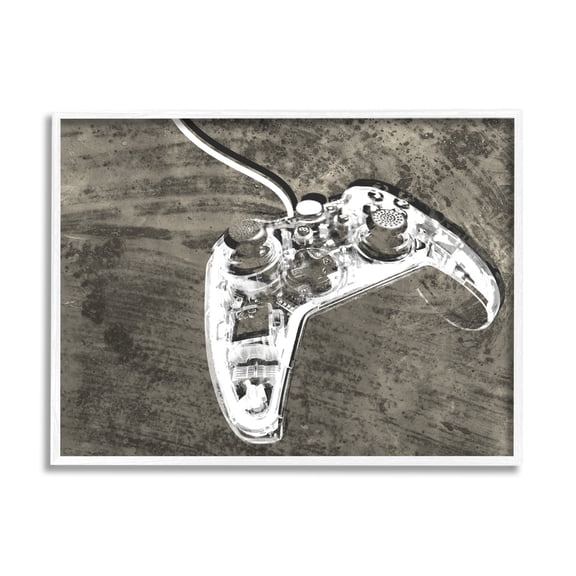 Stupell Industries Video Game Controller Over Rustic Wood Grain Pattern, 14 x 11, Design by Daphne Polselli
